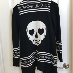 Hooked Up oversized skull cardigan.